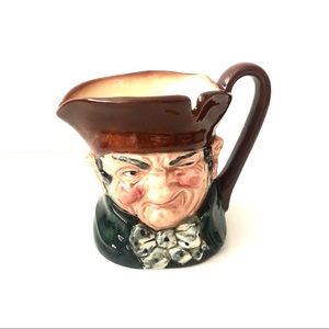 Royal Doulton SMALL Charley Character Toby Jug in Brown and Cream
